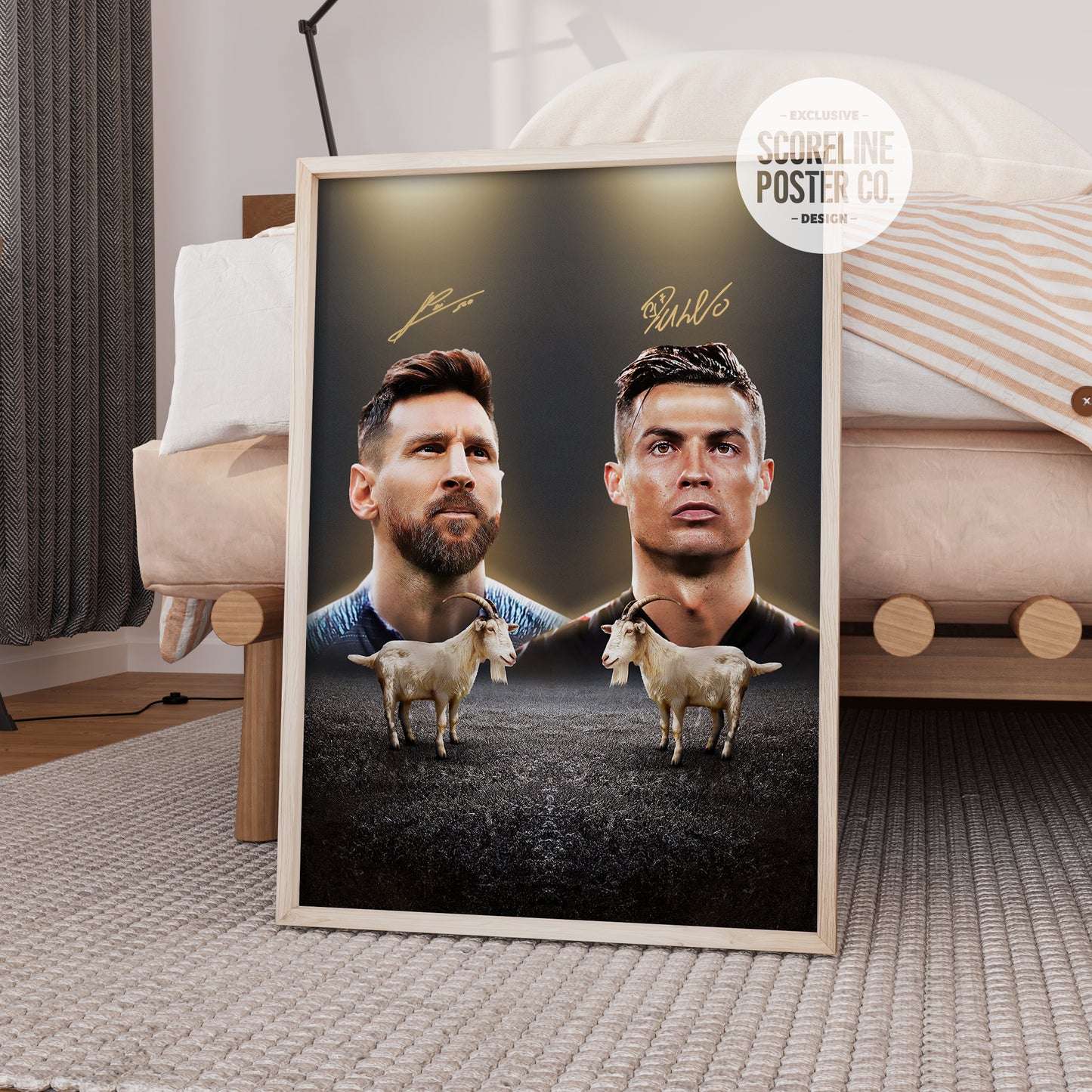 Messi & Ronaldo 'GOAT' Poster