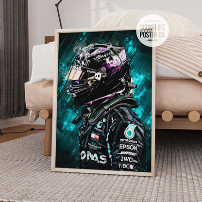 Lewis Hamilton Mercedes F1 Poster