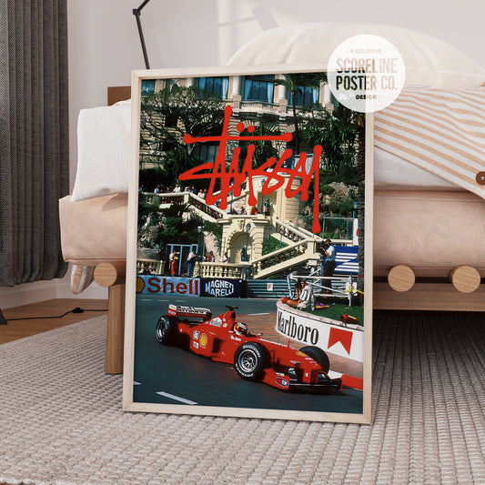 Stussy x Ferrari F1 Poster