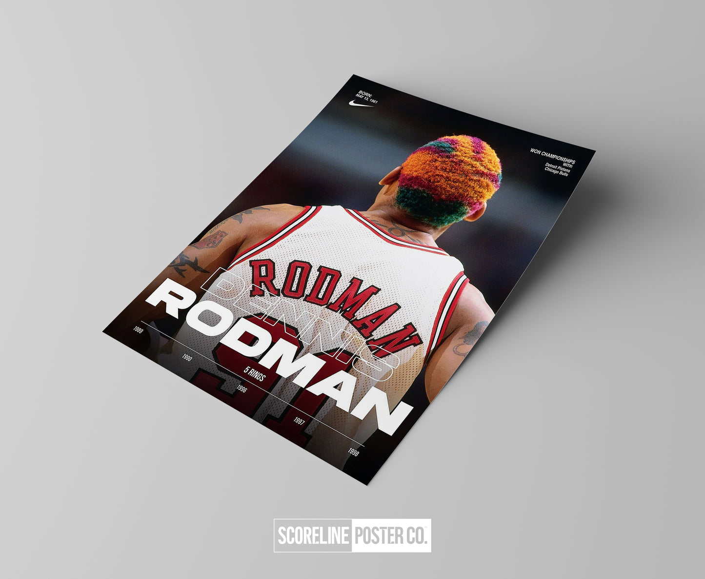 Dennis Rodman '5 Rings' Poster