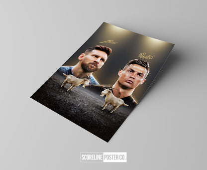 Messi & Ronaldo 'GOAT' Poster