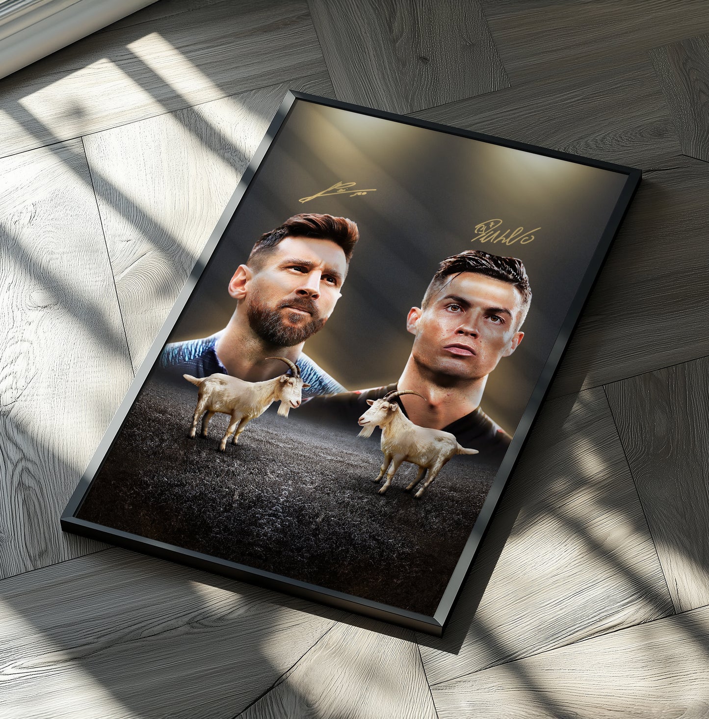 Messi & Ronaldo 'GOAT' Poster