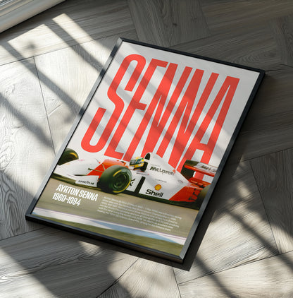 Ayrton Senna Vintage F1 Poster