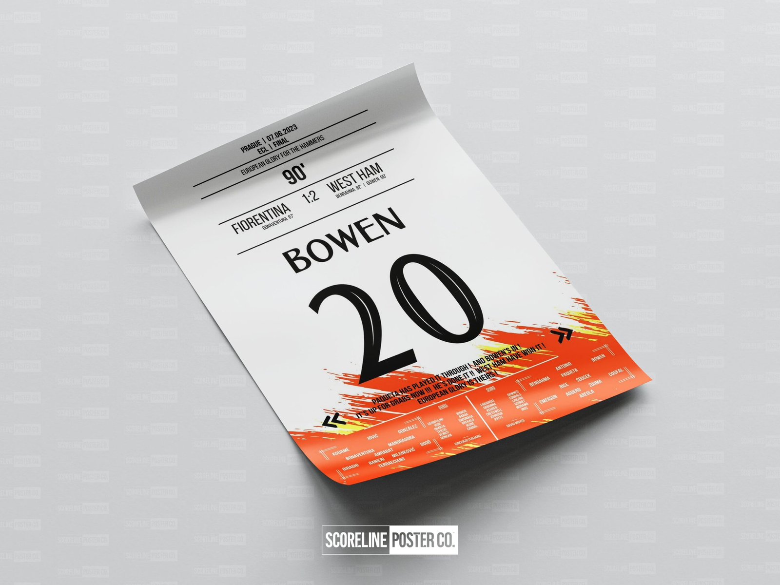 Jarrod Bowen Shirt Poster - Image 4
