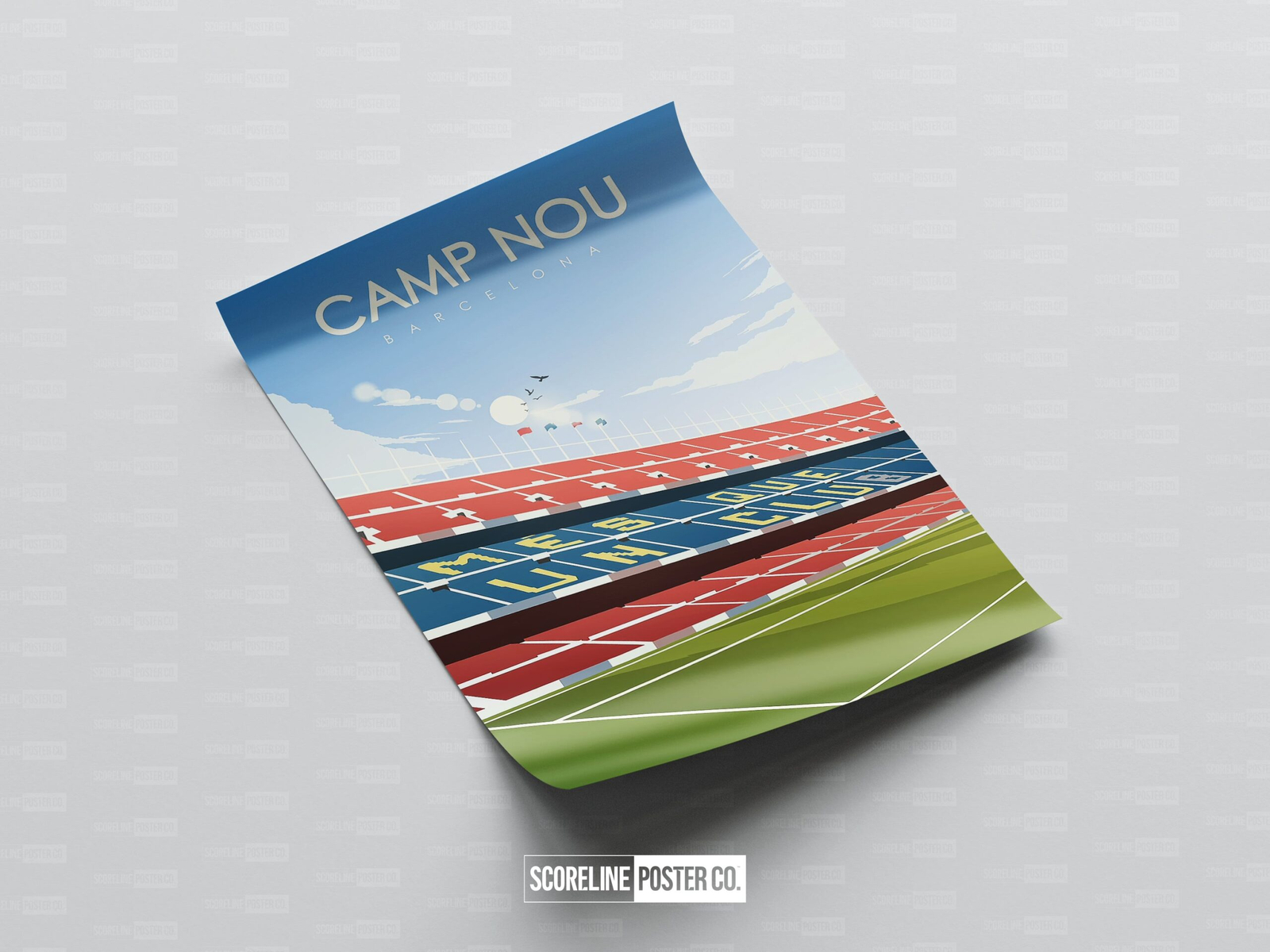 Barcelona 'Camp Nou' Minimalist Poster - Image 4