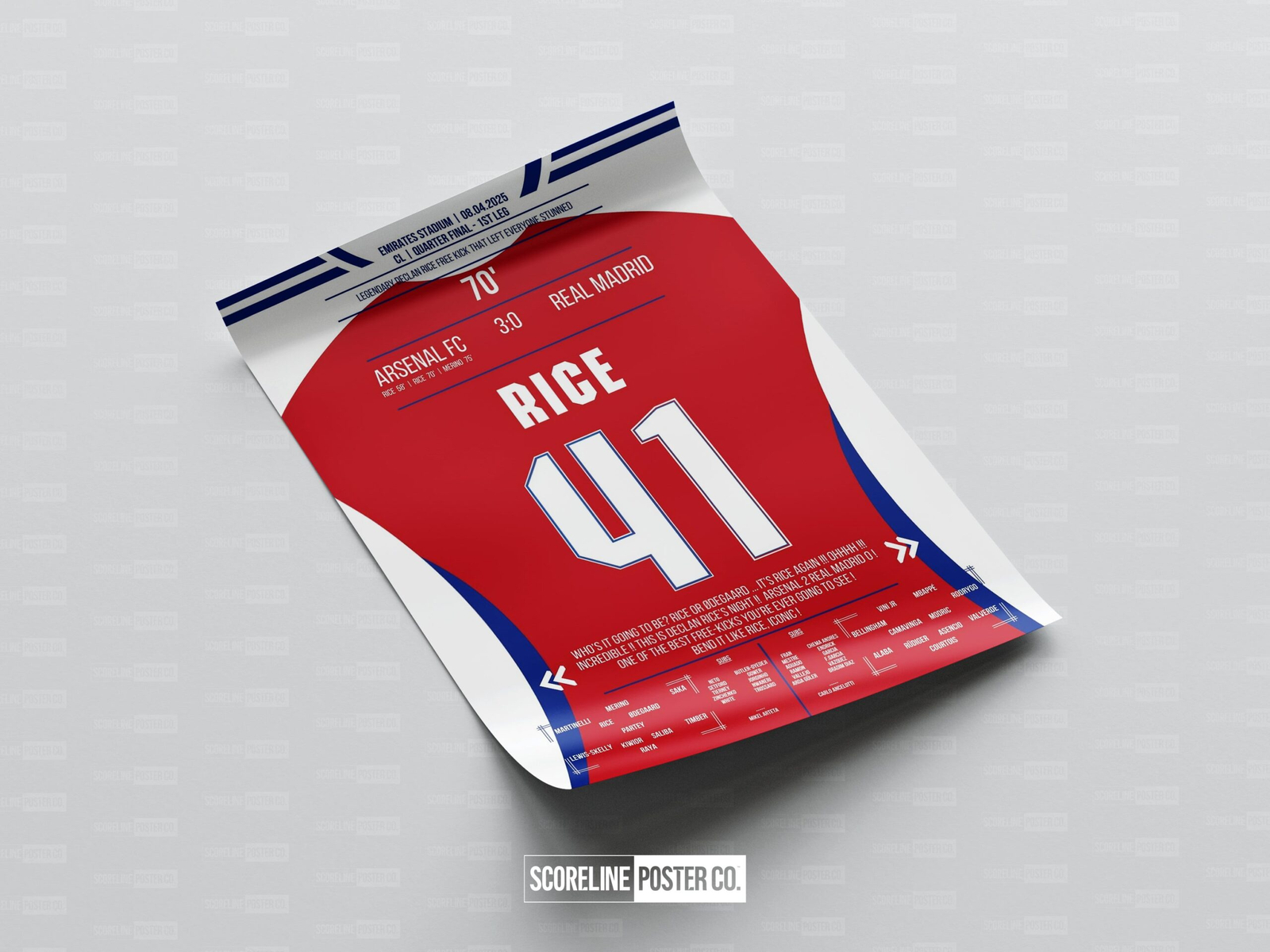 Declan Rice Shirt Poster - Image 4