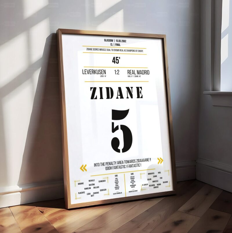 Zinedine Zidane Shirt Poster